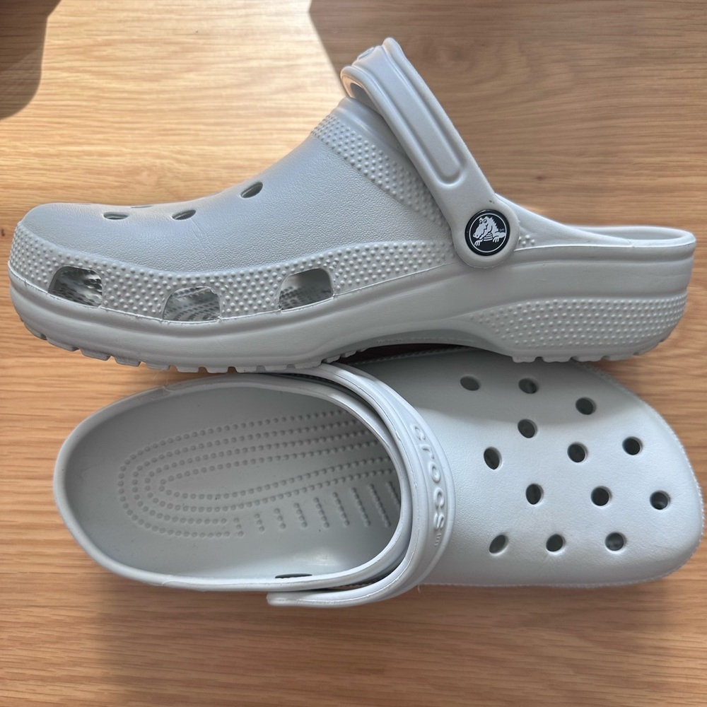CROCS Light Gray Classic Clogs - Picture 6 of 8